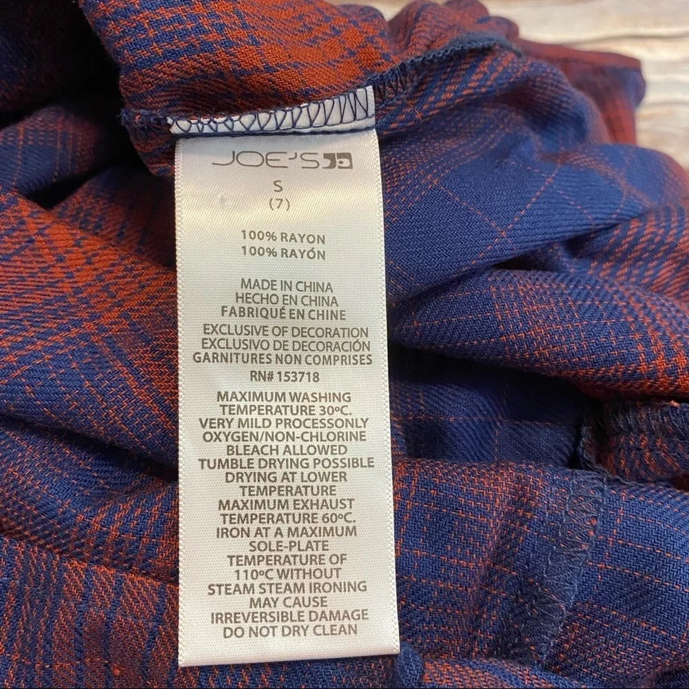 Joe’s Plaid Babydoll Mini Dress Sz S (7)